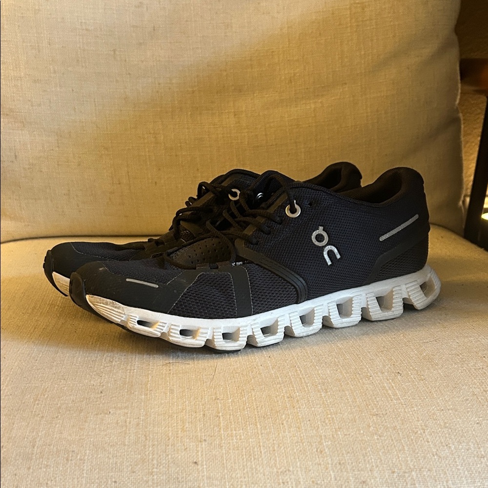 On Running Black and White Athletic Shoes